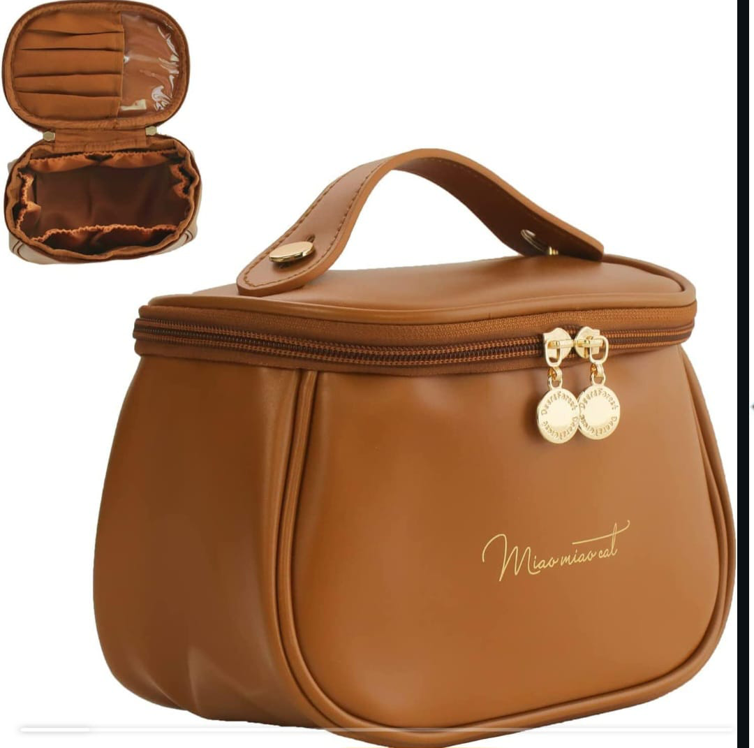 Miamiaocat Leather Cosmetic Bag